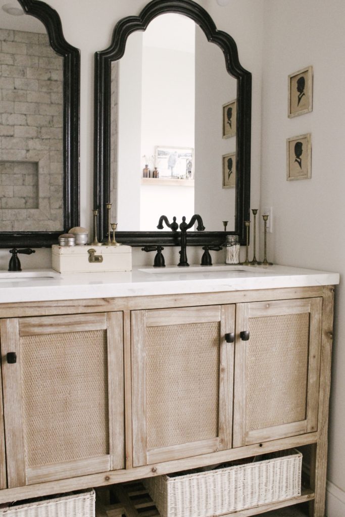 pine bathroom vanity with legs and shelves