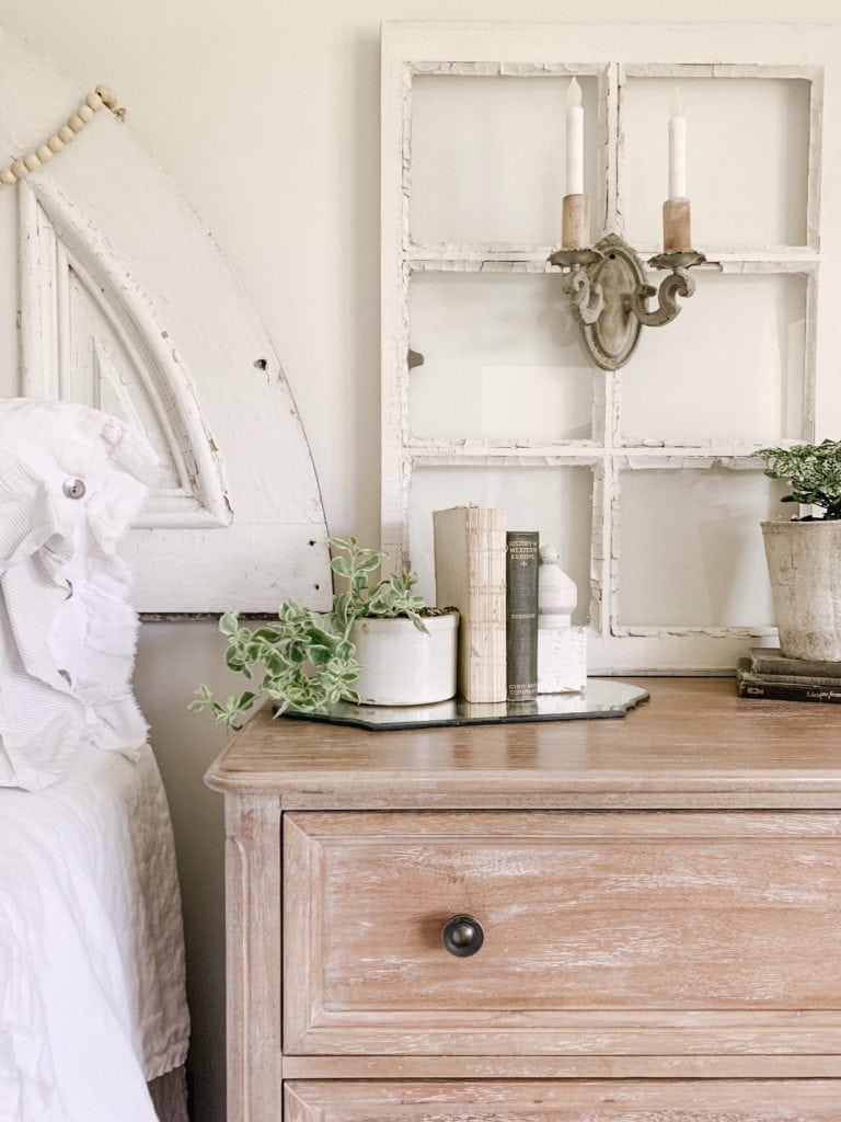 antique styling on nighstand antique weathered wood