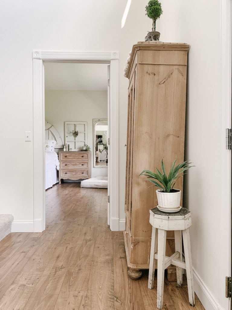 pine cabinet used in hallway