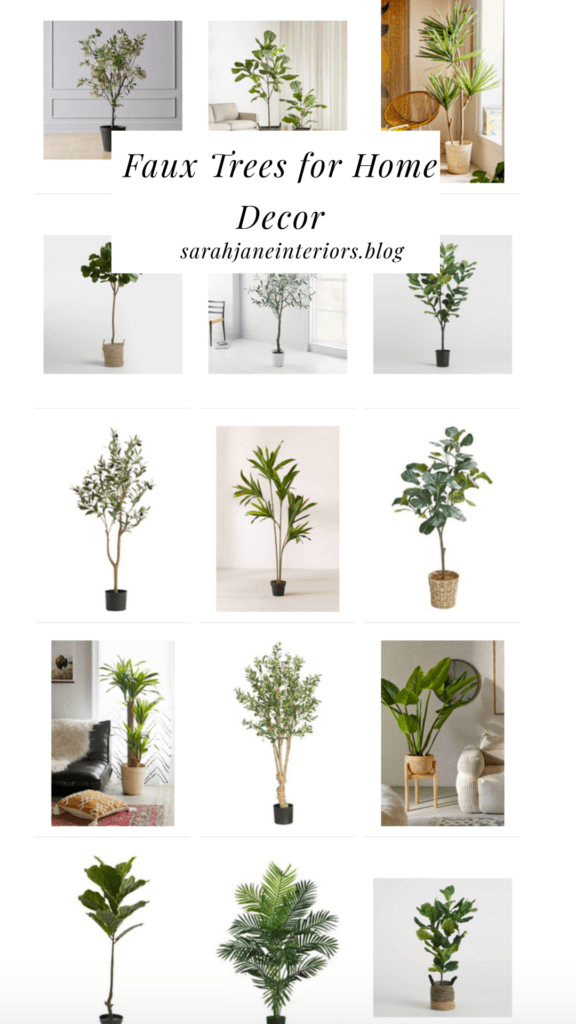 faux trees for home decor