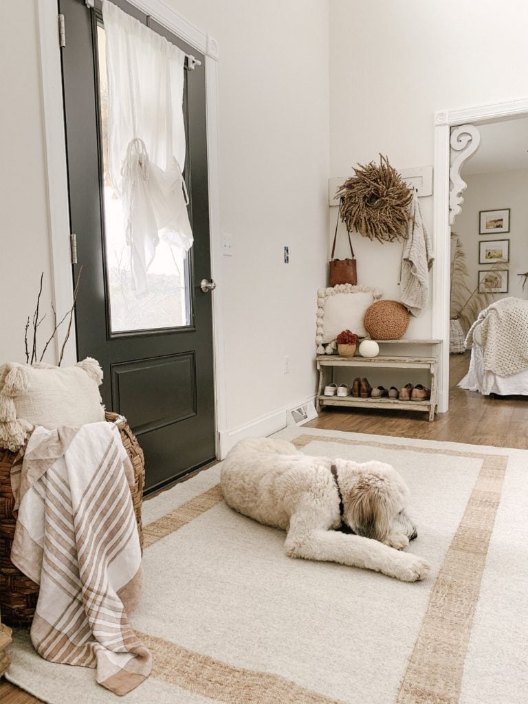 cozy and cute fall entryway area