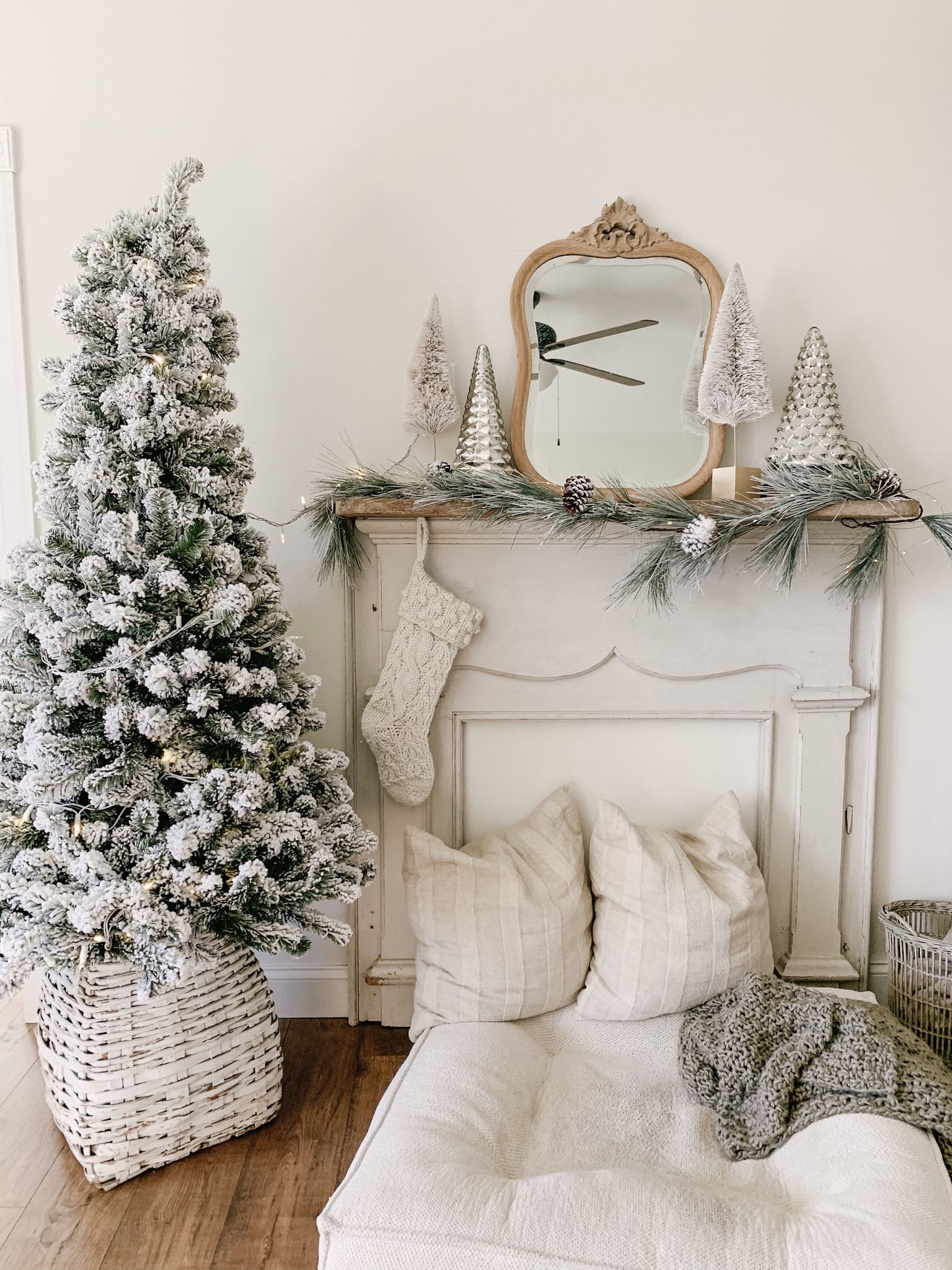 Cozy Neutral Christmas Mantle