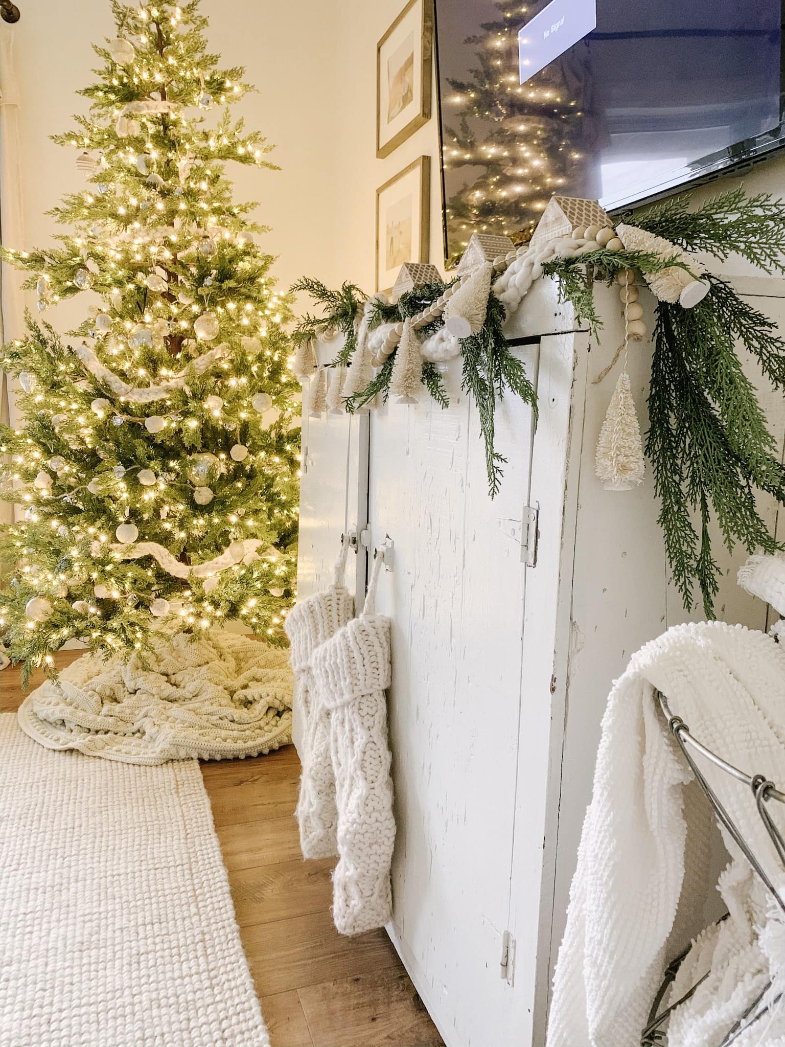 Cozy Neutral Christmas Living Room - Sarah Jane Christy