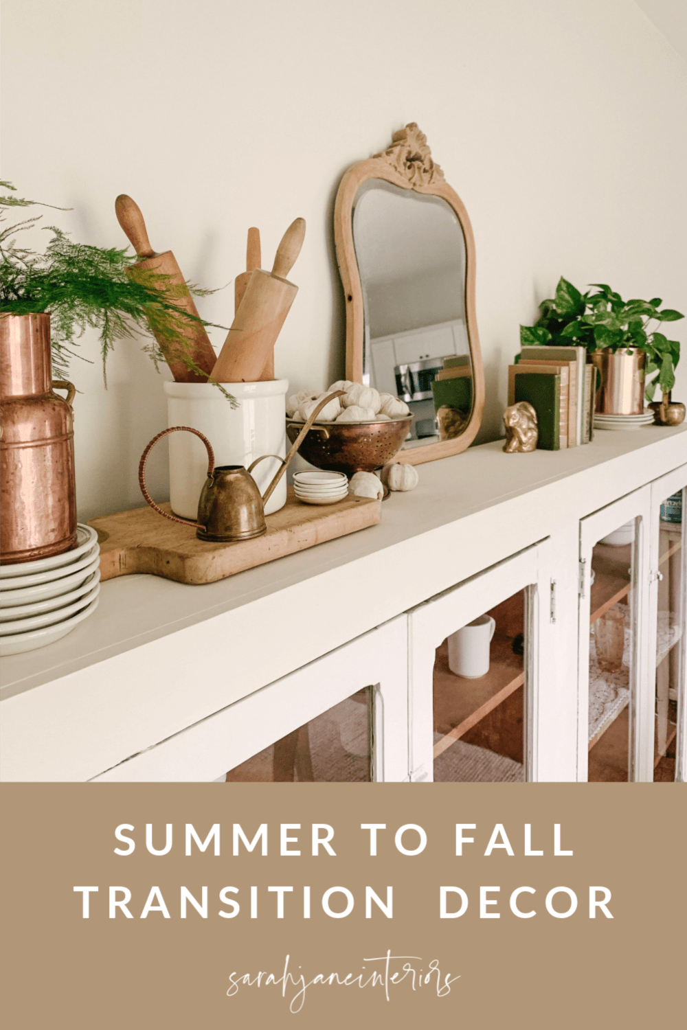 summer to fall decor in farmhouse dining room