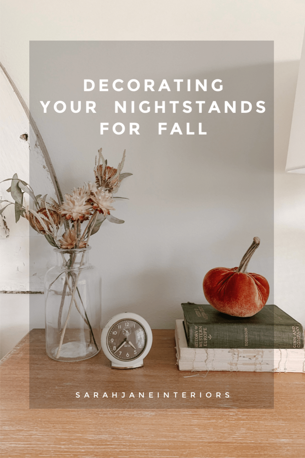 decorate nighstands for fall