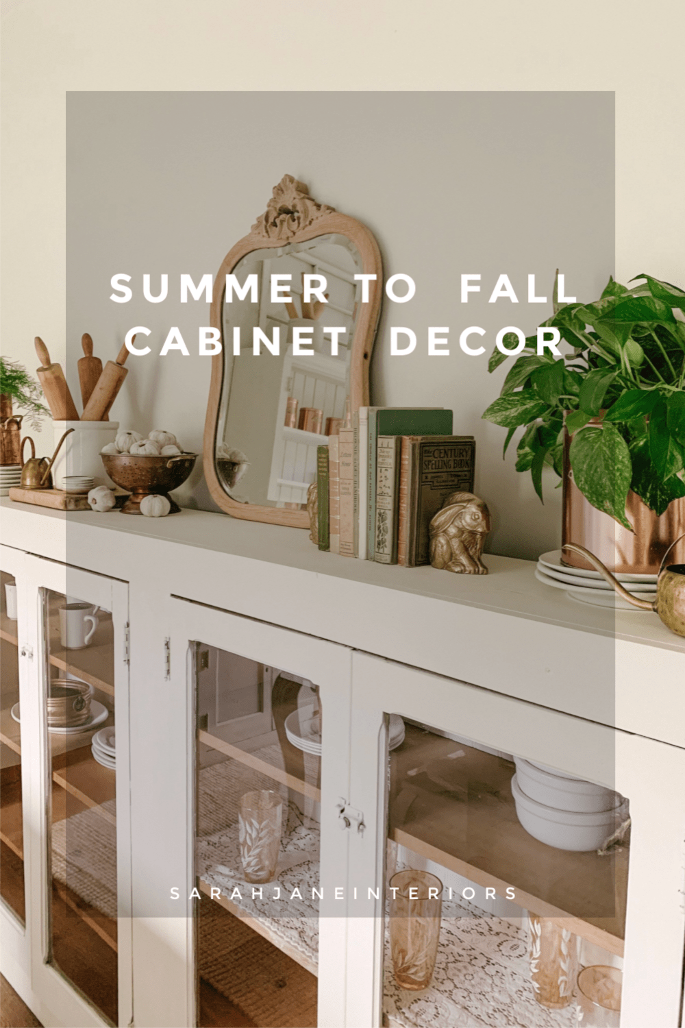 Summer to fall cabinet decor